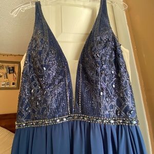 Navy Blue Boutique Prom Dress